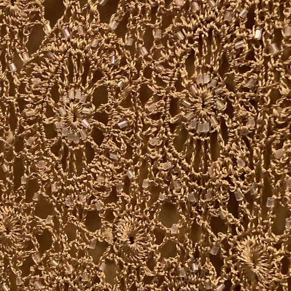 INC Golden  Crochet Cami size medium with delicate bead accent. - Picture 2 of 5